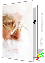 close-up Santa photo, Christmas card template