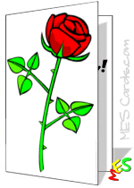 single red rose, card template