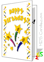 printable birthday card, cute birthday candles