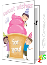 ice cream cone, kids, birthday card