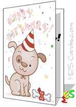 birthday card with puppy design
