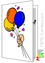 happy birthday card, balloon bouquet