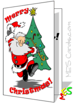 Santa Claus and Christmas tree card