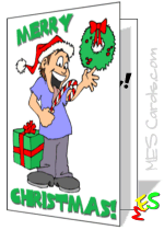 boy, candy cane, Christmas card template