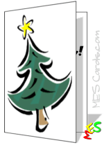 christmas tree on card cover