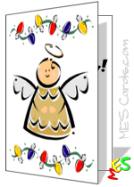 angel with christmas lights border