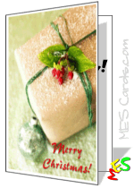 snowflakes, Christmas morning, present, Christmas card