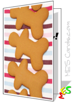 Gingerbread man cookie photo, printable card