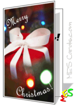 christmas present under the Christmas tree, card