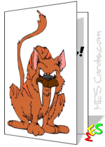 Saber-toothed tiger ice age prehistoric cat with long fangs birthday card