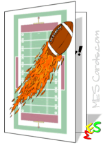 flaming football background, card template