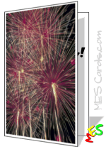 greeting card template, fireworks display