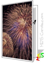 printable fireworks photo card