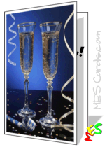 champagne glass photo, card template