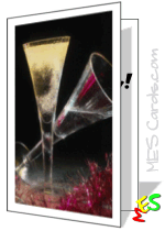 toast, champagne glass, card template