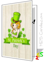 St. Patrick's Day card, Irish, girl