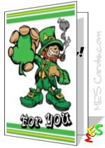 cool, leprechaun design, card template