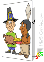 Pilgrim and Indian card