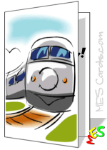 birthday card for boys with train design