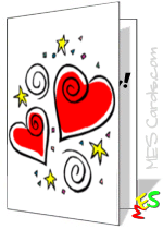 glitter hearts, stars, card template