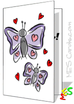 butterfly card cover with hearts