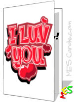 I love you graffiti, card to print