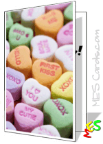 candy hearts pattern card template