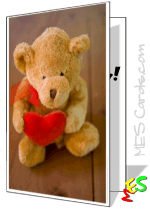 cute bear, love theme, card template