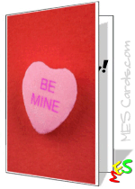 'be mine' candy heart card template