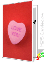 'love you' candy heart card