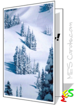 snow-covered mountainside, valley, photo, card