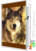printable wolf greeting card template